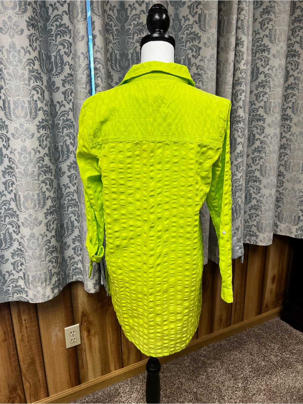 New Sigrid Olsen Lime Green 100% cotton tunic Size M - Picture 4 of 10